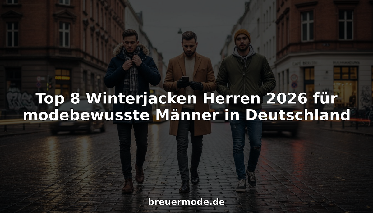 Drei Männer spazieren in angesagten Winterjacken durch die Straßen Berlins.